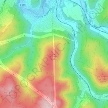 Arsberg topographic map, elevation, terrain