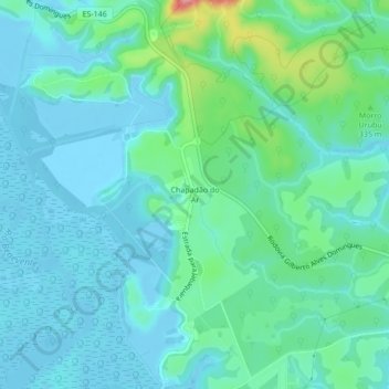 Chapadão do Ar topographic map, elevation, terrain