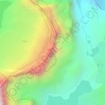 Toti topographic map, elevation, terrain