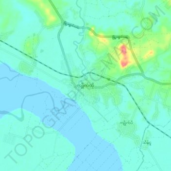 Kyaikto topographic map, elevation, terrain