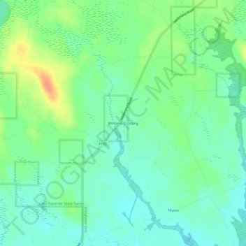 Williams Crossing topographic map, elevation, terrain