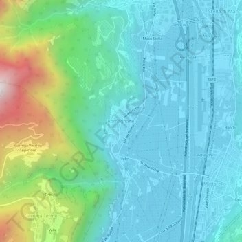 Romagnano topographic map, elevation, terrain