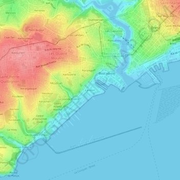 Laninon topographic map, elevation, terrain