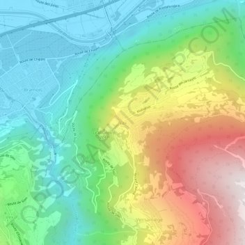Nax topographic map, elevation, terrain