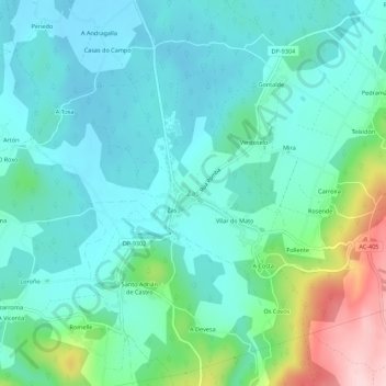 Zas topographic map, elevation, terrain