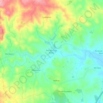 Pisa Barro de Baixo topographic map, elevation, terrain