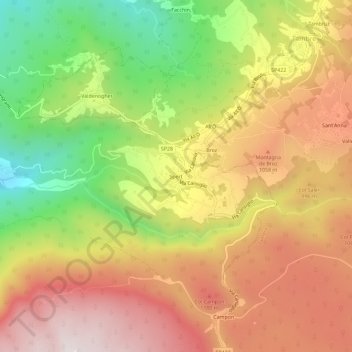 Spert topographic map, elevation, terrain