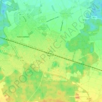 Baldham topographic map, elevation, terrain