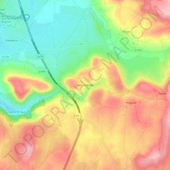 Saint-Dalmazy topographic map, elevation, terrain