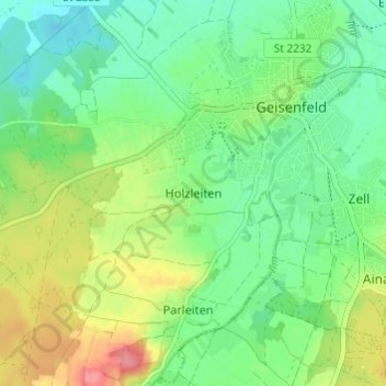 Holzleiten topographic map, elevation, terrain