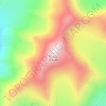 Mount Qilian topographic map, elevation, terrain