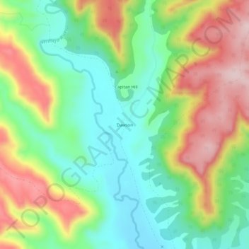 Dawson topographic map, elevation, terrain