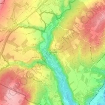 Les Baillets topographic map, elevation, terrain