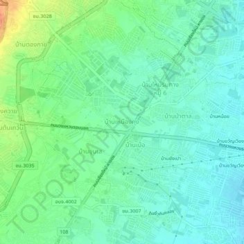 Ban Muang Kung topographic map, elevation, terrain