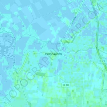 Potshausen topographic map, elevation, terrain