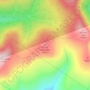 Rocky Mountain topographic map, elevation, terrain