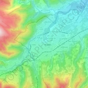 Le Quintar topographic map, elevation, terrain