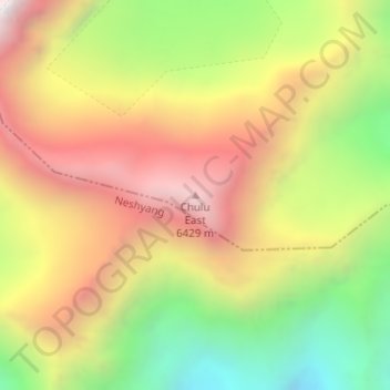Chulu East topographic map, elevation, terrain