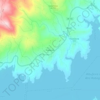 Penedones topographic map, elevation, terrain