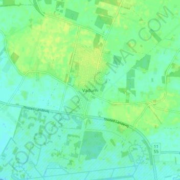 Vadum topographic map, elevation, terrain