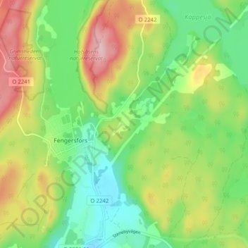 Humletorp topographic map, elevation, terrain