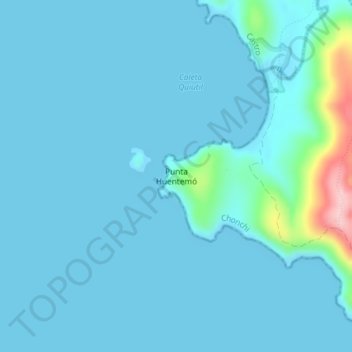 Punta Huentemó topographic map, elevation, terrain