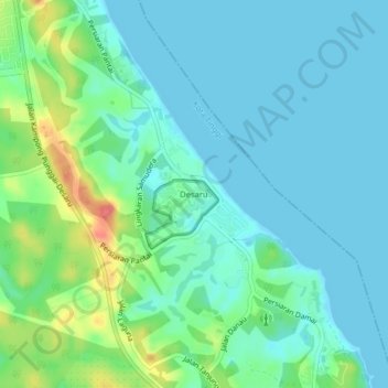 Desaru topographic map, elevation, terrain