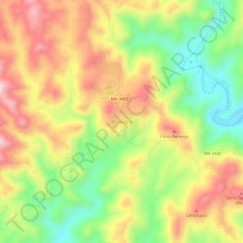 Almogía topographic map, elevation, terrain