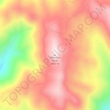 Freeman Peak topographic map, elevation, terrain