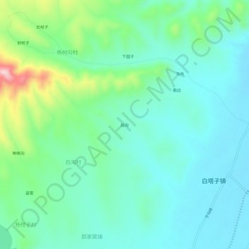 后沟 topographic map, elevation, terrain