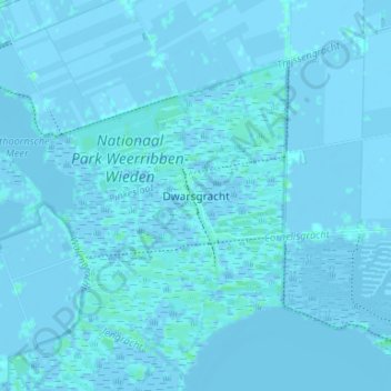 Dwarsgracht topographic map, elevation, terrain