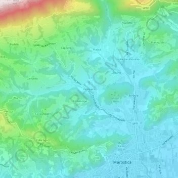 Vallonara topographic map, elevation, terrain