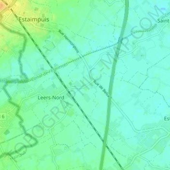 Belva topographic map, elevation, terrain