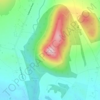 Knockchree topographic map, elevation, terrain
