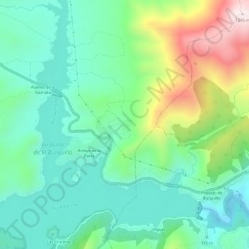 Arroyo de la Parra topographic map, elevation, terrain