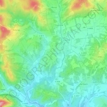 Ondátegui topographic map, elevation, terrain