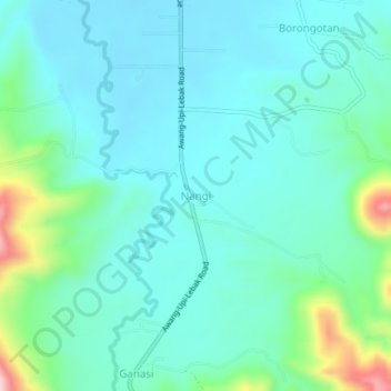 Nangi topographic map, elevation, terrain