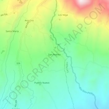 San Pedrito topographic map, elevation, terrain