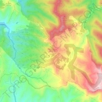 Granera topographic map, elevation, terrain