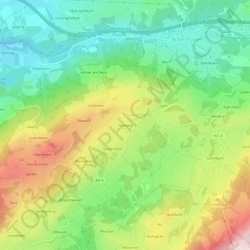 Törwang topographic map, elevation, terrain
