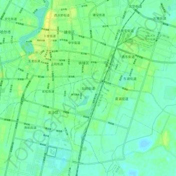 Zhanqian topographic map, elevation, terrain