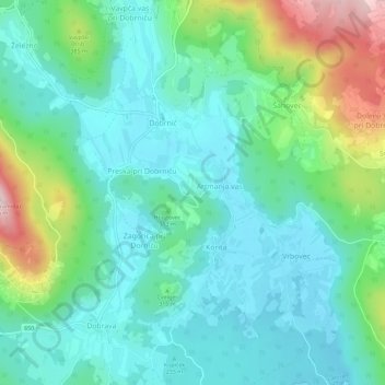Reva topographic map, elevation, terrain