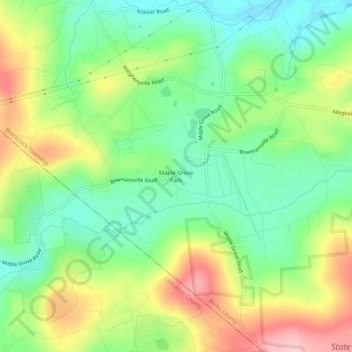 Maple Grove Park topographic map, elevation, terrain