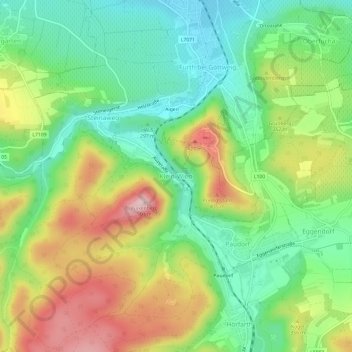 Klein-Wien topographic map, elevation, terrain