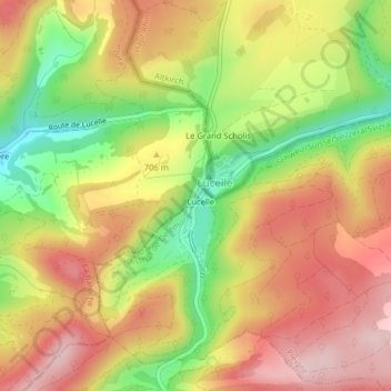 Route Nationale topographic map, elevation, terrain