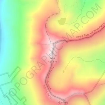 Grizzly Peak topographic map, elevation, terrain