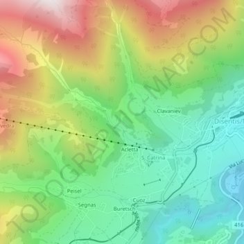 En Davos topographic map, elevation, terrain