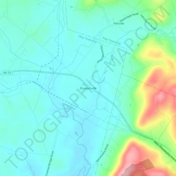 Pleasantville topographic map, elevation, terrain