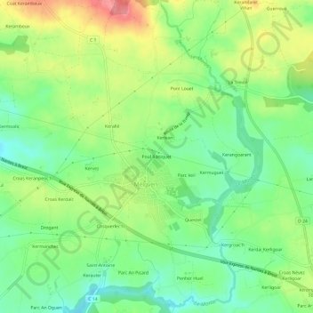 Poul Raniquet topographic map, elevation, terrain