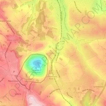 Vertuech topographic map, elevation, terrain